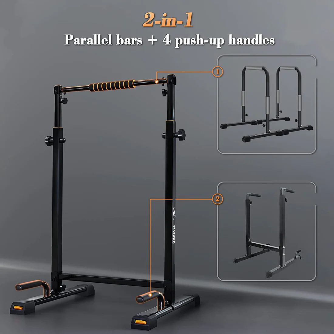 FLYBIRD Adjustable Parallel Dip Bar - Image 5