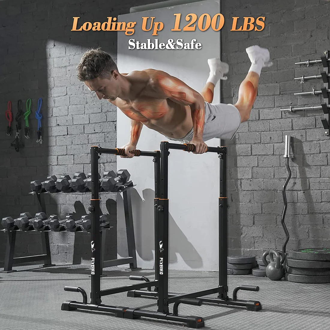 FLYBIRD Adjustable Parallel Dip Bar - Image 2